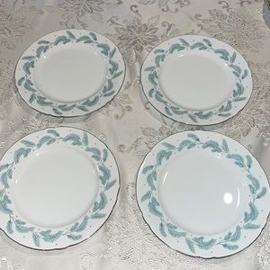 “Shelley” set of 4 bread and butter plates, bone china made in England